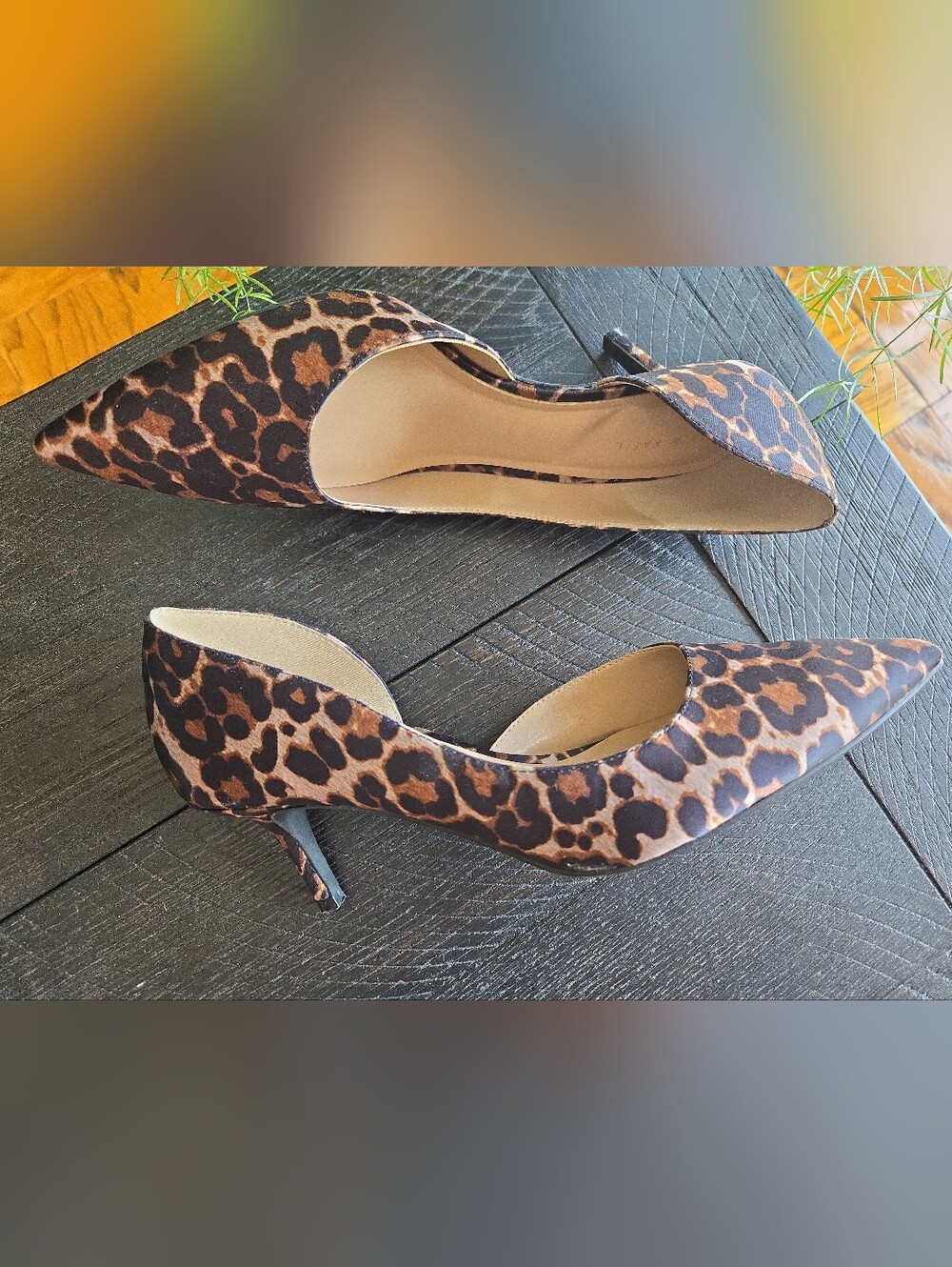 Kelly & Katie Relira Leopard Satin D’Orsay Pumps 9.5M - Picture 4 of 10